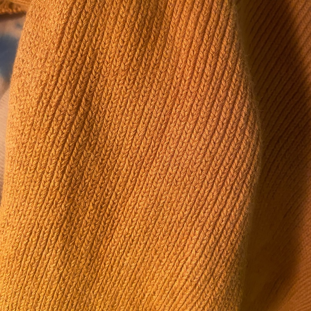 Women’s Turtleneck cropped Ribbed Sweater in Burnt Orange - Picture 4 of 5